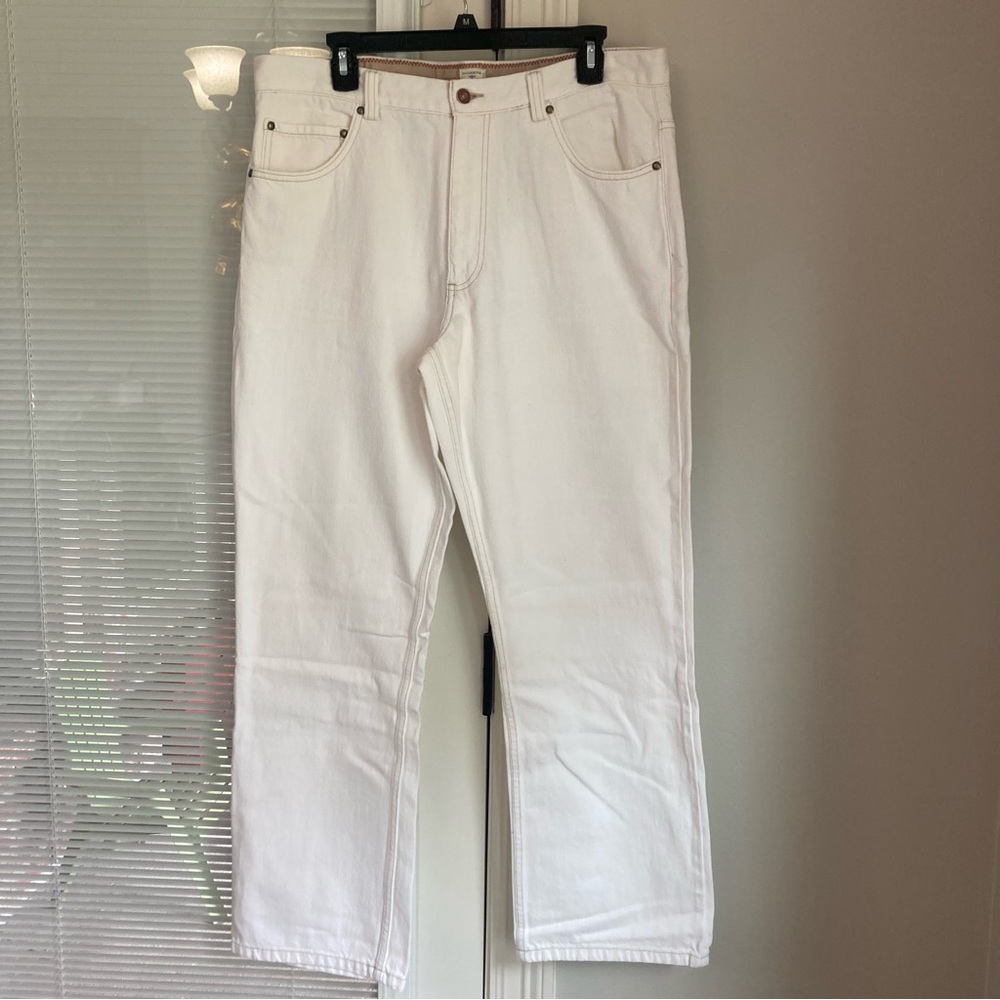 Dockers white denim jeans 36 X 32 100% cotton Preowned 2 spots as pictured